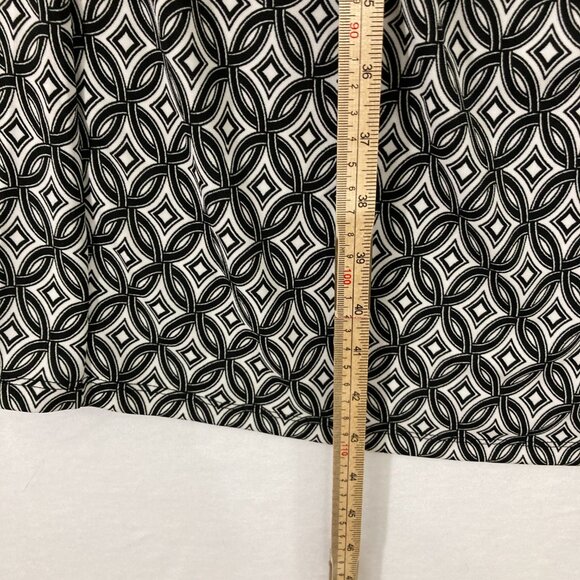 Talbots 3X Black White Geometric Print Ruched Sleeveless Stretch Dress Office - Picture 6 of 10